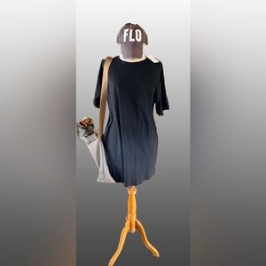 NWT Southern Vibe Short Sleeve Pocket Tee Dress Black Sz L
